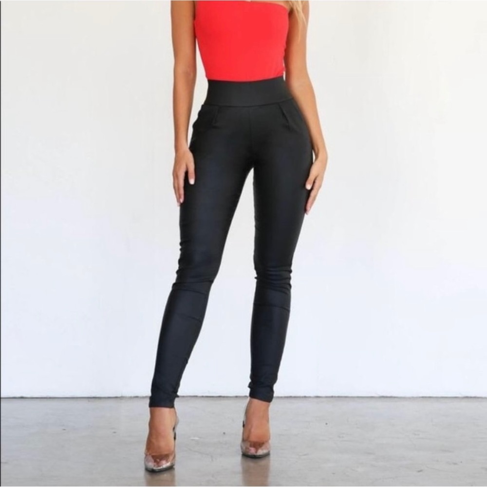Tiger Mist Faux Leather Back It Up Pants